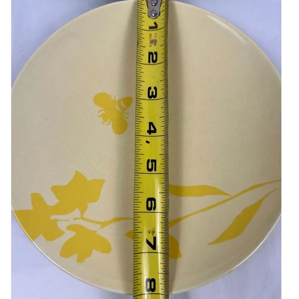 Vintage RedEnvelope Ceramic Snack Plates Set of 4 Pastel Botanical Cottagecore